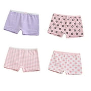 HAWEE Toddler Girl Brief Underwear, Cotton Four Corners Undies Soft Panties 4 Pack, Sizes 2-12T
